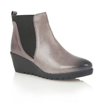 Lotus Grey leather 'Meryl' ankle boots
